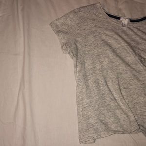 Light Gray Tee with Funky Fun Pocket & Grungy Hole